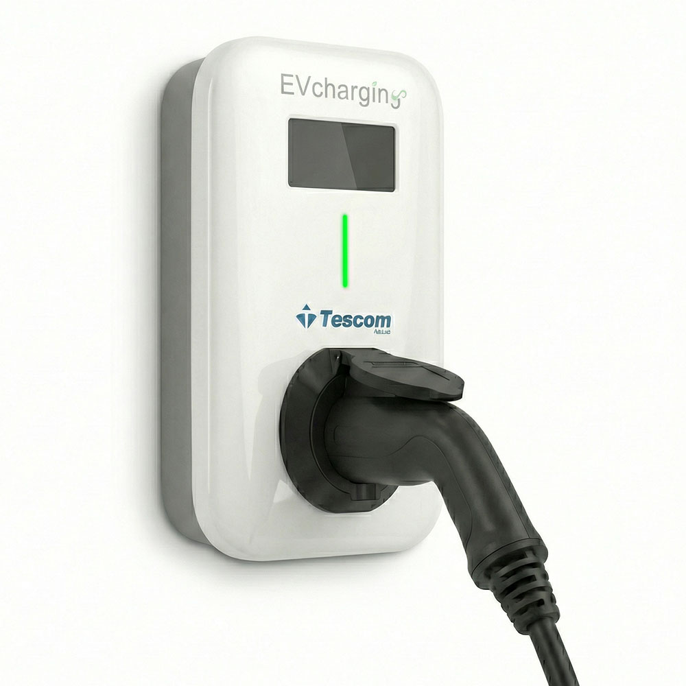EV CHARGER WALL 3PH 22WK AC CABLE OCPP πλαϊνή όψη