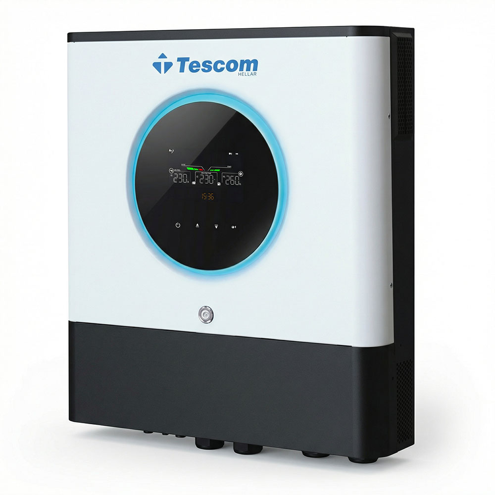 INVERTER OFF GRID 11KVA 48VDC  1MPPT, RGB ring, 150A charger πλαϊνή όψη