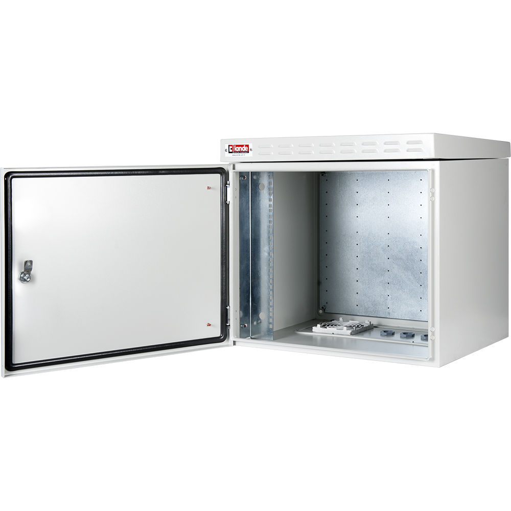 9U 19'' Safebox B W600mm x D450mm Outdoor IP55 Cabinet & Enclosure - LG ανοιχτή πόρτα