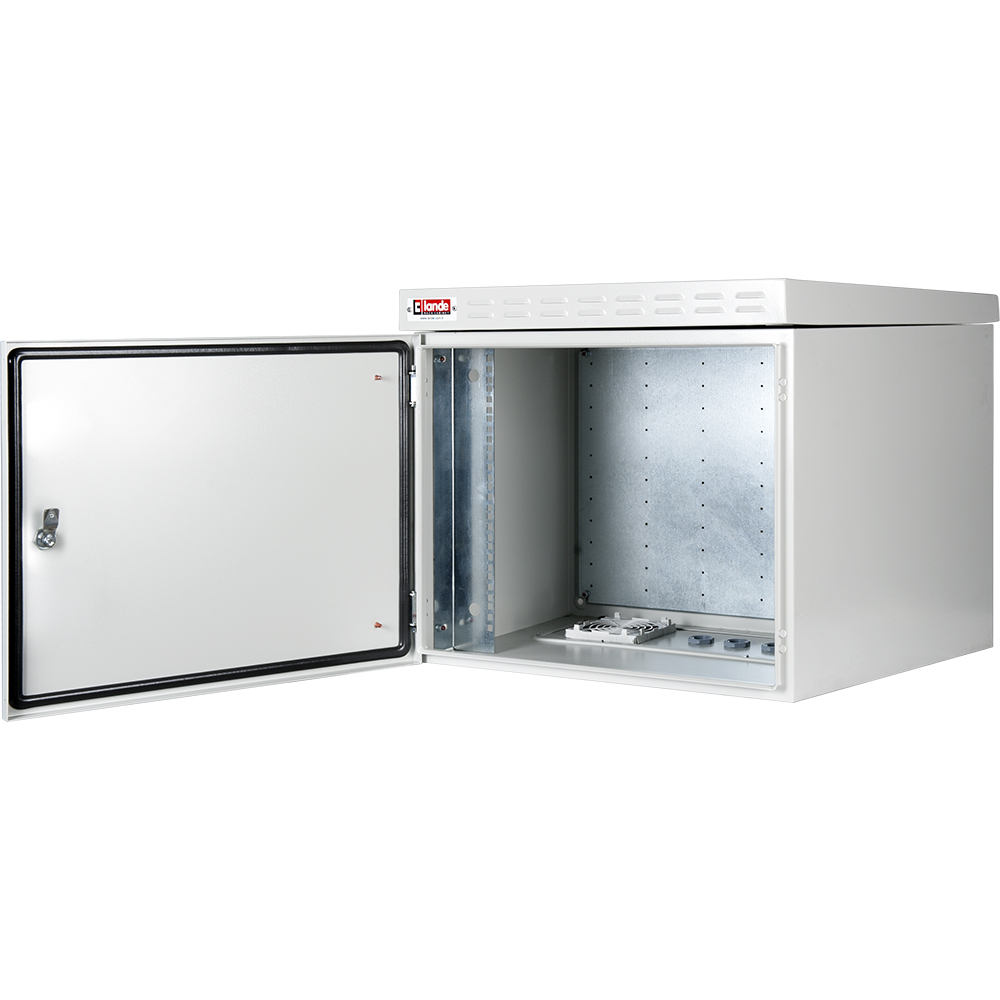 9U 19'' Safebox B W600mm x D600mm Outdoor IP55 Cabinet & Enclosure - LG ανοιχτή πόρτα