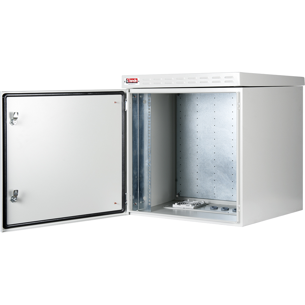 12U 19'' Safebox B W600mm x D600mm Outdoor IP55 Cabinet & Enclosure - LG ανοιχτή πόρτα